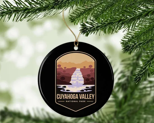 Vista 2 de Adorno del Parque Nacional del Valle Cuyahoga – Regalo del Parque Nacional del Valle Cuyahoga – Adorno de Navidad del Valle de Cuyahoga – Decoración