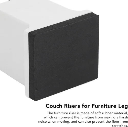 Vista 5 de Srliya 4 elevadores de mesa para cama, elevadores de muebles ajustables con abrazadera de tornillo, elevadores de muebles resistentes para sofá