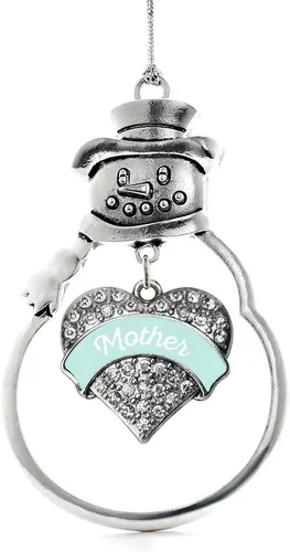 Vista 110 de Inspired Silver - Big Sis - Adorno de Navidad plateado - Adorno de árbol de Navidad con dije de corazón con circonita cúbica - Decoración colgante