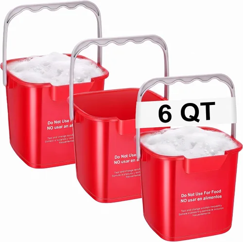 Vista 7 de Uiifan 3 Pcs 6 Quart Cleaning Bucket Small Square Container, Multicolor Varios