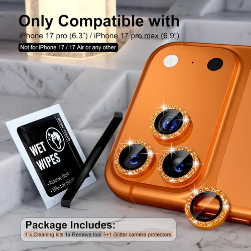 Vista 251 de Choiche Compatible para iPhone 16 Pro/iPhone 16 Pro Max Protector de Lente de Cámara, Vidrio Templado 9H Protector de Pantalla de Cubierta de Cámara