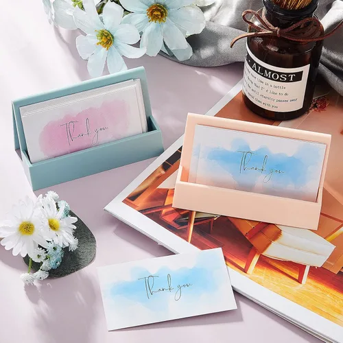 Vista 6 de Zonon Tarjetero de 2 piezas para escritorio, moderno, de plástico, para tarjetas de presentación, soporte creativo y lindo para nombres, para mesa
