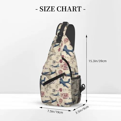 Vista 2 de Small Crossbody Bags for Women Men - Vintage Fighter Print Adjustable Shoulder Bag Fanny Packs Belt Sling Bag Crossbody Purses Backpack for Travel