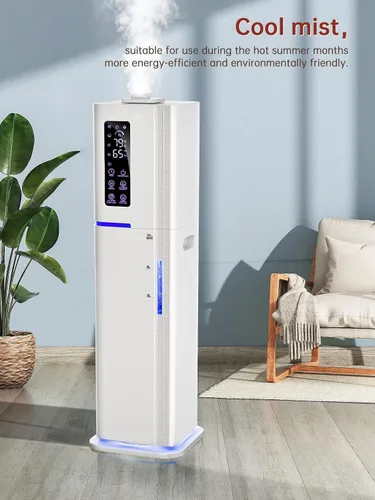 Vista 5 de Humidificadores de 2.64 galones para habitación grande, niebla cálida y fría de hasta 500 pies cuadrados, difusor de luz ambiental de llenado