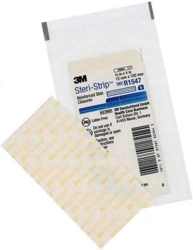 Vista 2 de 3M Steri-Strip - Cierres elásticos para la piel, 1/2" x 4", sobre de 6 tiras - Caja de 50