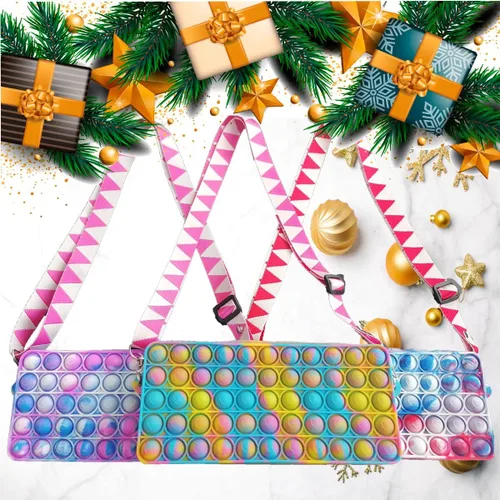 Vista 6 de Bolsa estilo pop it para niñas y mujeres bolso cruzado tipo juguete sensorial para ansiedad el mejor regalo para mujeres Camouflage B