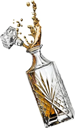 Vista 2 de Decantador de whisky de cristal, sin plomo, regalo para hombres, licor de bourbon escocés, corte irlandés, 25.4 fl oz