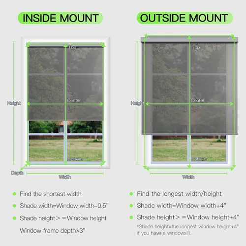 Vista 6 de Smart Blinds - Persianas solares automáticas de ancho personalizado (21-90 pulgadas), persianas enrollables con control remoto para ventanas