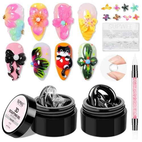 Vista 18 de Gel de uñas sólido Builder, gel duro transparente para esculpir uñas Aqua Clear