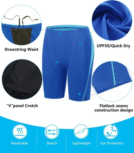 Vista 4 de Traje de baño deportivo competitivo para hombre, traje de entrenamiento de resistencia de carreras, pantalones cortos de natación de secado rápido