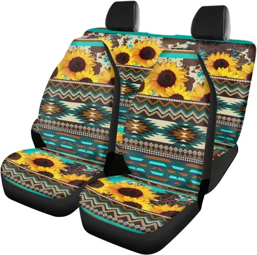 Vista 37 de Howilath 250 USA Anniversary - Juego de 4 fundas de asiento de automóvil de ajuste universal para asientos delanteros y traseros para uso en todas