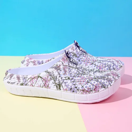 Vista 4 de CERYTHRINA Zapatos de jardín, zuecos de secado rápido, pantuflas para caminar, ligeras, para la lluvia, playa, verano, piscina, zapatos de agua
