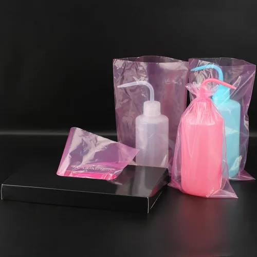 Vista 8 de 500 bolsas rosas para botellas de lavado de tatuajes, bolsas desechables para botellas de tatuaje, fundas para bolsas de botella para apretar