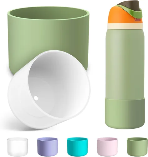 Vista 41 de 2 botas de silicona para botella de agua Owala de 24 onzas, 32 onzas, 40 onzas, funda protectora antideslizante para botellas de agua de acero