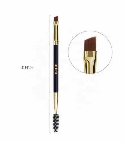 Vista 2 de Brocha para cejas Duo de aura. Pinceles de maquillaje de ojos. Brocha para cejas. Brocha para cejas.