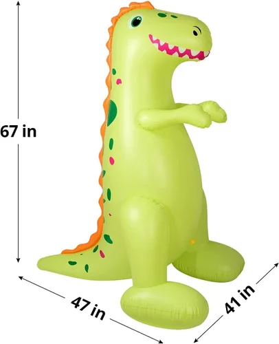 Vista 6 de Float Joy Rociador inflable de 5.5 pies, dinosaurio gigante T-REX, gran regalo para niños y adultos, juguete de agua para decoración de fiesta