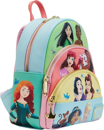 Vista 4 de Loungefly Disney Princess Triple Pocket Mini Backpack