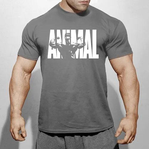 Vista 2 de Camisas universales de animales para hombres, suplementos de animales, camisa de levantamiento de pesas - 95% algodón