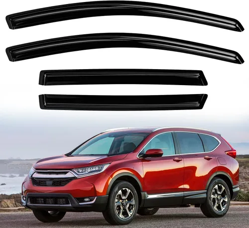 Vista 75 de 4 protectores de lluvia para Chevy Equinox 2010-2017, viseras de ventana, deflectores, parasoles, cinta de ventilación en canal hacia fuera