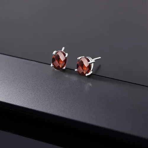 Vista 291 de Gem Stone King Aretes de oro de 14 quilates con piedra natal ovalada de 0.315 x 0.236 in Aretes de oro para mujer