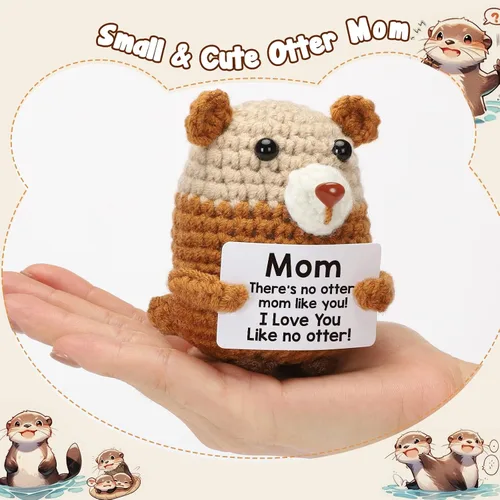 Vista 2 de Regalos de cumpleaños de nutria para mamá, te amo como no nutria, ganchillo lindo para mamá, día de la madre, Navidad, secreto, Papá Noel, Navidad