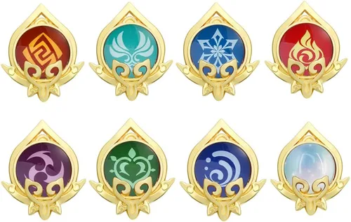 Vista 2 de Genshin Impact Vision Broche Pines Broche luminoso Ojo de Dios Accesorios para proyectos de juego para mujer