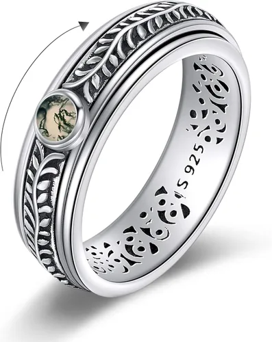 Vista 14 de POPLYKE Anillos giratorios de plata de ley para aliviar el estrés, joyería para regalar Girasol de abeja