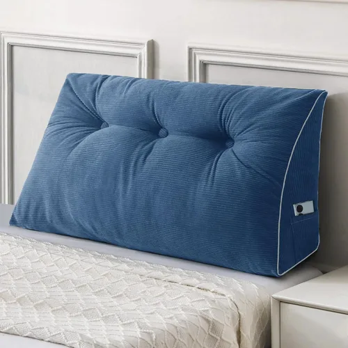 Vista 20 de Sasttie Almohada de Cabecera Queen, Almohada de Cuña de Cabecera para Sentarse en la Cama, Cojín Triangular con Soporte de Respaldo para Leer - Con