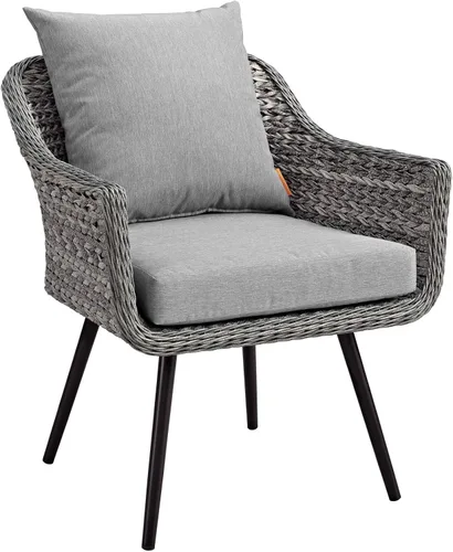 Vista 19 de Modway EEI-3176-GRY-GRY-SET - Sillón Endeavor de mimbre para patio al aire libre, 2 sillones, gris