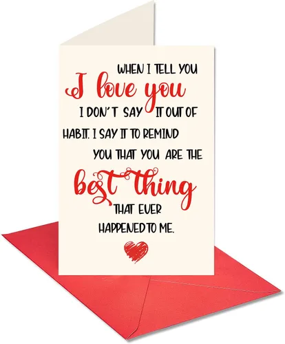 Vista 7 de Tarjeta de San Valentín con texto en inglés "When I Tell You I Love You", regalo de aniversario, boda, cumpleaños para esposa, marido, novia, novio