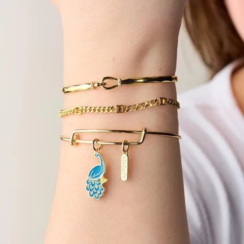 Vista 3 de Alex and Ani Expandable Bangle Bracelet, Bird And Animal Charms, Shiny Finishes, 2 To 3.5 In