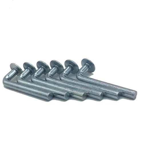 Vista 8 de Perno de seguridad para estante de paleta, pasador de caída universal, sombrero redondo Φ ¾″ 0.750″ (0.750 in), ancho Φ 0.300″ (0.300 in), altura