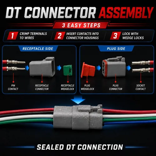 Vista 7 de 174Pcs 12 Kits Kit de Conectores DT Con Alicate de Crimpado para Conectores Deutsch, Conectores de 2 3 4 6 8 12 Pines Conectores Eléctricos