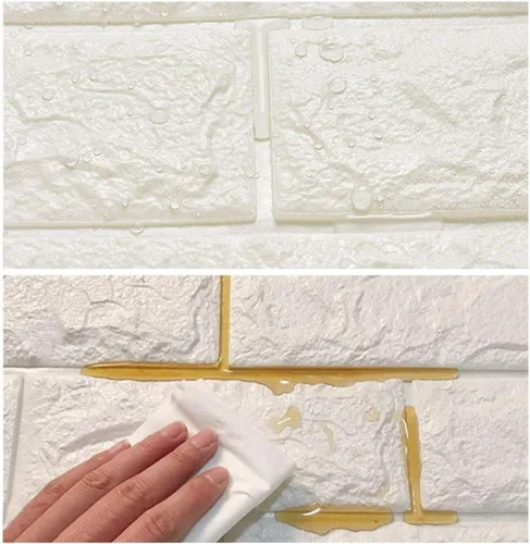 Vista 7 de Queenbox - Paquete de 2 paneles de pared autoadhesivos de espuma de ladrillo de 27.6 x 30 pulgadas, papel tapiz adhesivo de pared para el hogar