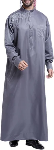 Vista 2 de Kurta With Palazzo And Dupatta - Camisas con estampado africano para hombre y hombre, cuello en V, disfraz de Dubai, ropa de lino para hombre