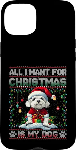 Vista 9 de Maltese Christmas Tree Lights Decorations Dog Lover Xmas Case for iPhone 17