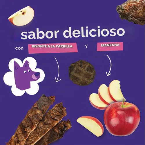 Vista 7 de Fruitables Golosinas para perros – Bocadillos enteros – Bisonte a la parrilla y golosinas para perros – Golosinas saludables para perros – 5 onzas