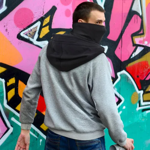 Vista 7 de Rogue Punk - Gorro con capucha y máscara para el cuello Bufanda transpirable para cara y cuello Bufanda con capucha para exteriores y cosplay