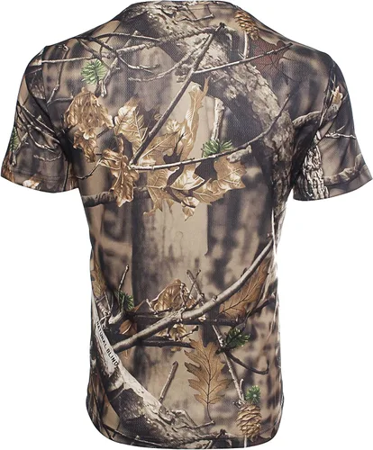 Vista 4 de AUSCAMOTEK Camiseta de camuflaje de manga corta con cuello redondo para cazar Marrón