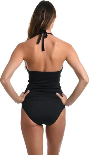 Vista 2 de La Blanca Traje de baño tankini con cuello halter Island Goddess para mujer