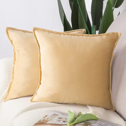 Vista 11 de MADIZZ Juego de 2 fundas de almohada decorativas de terciopelo súper suave con borlas, estilo de lujo, funda de almohada para sofá y dormitorio