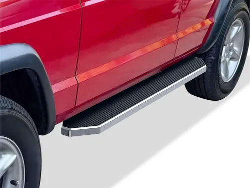 Vista 14 de APS Estribos de 5 pulgadas negro mate compatibles con Jeep Cherokee 1984-2000 de 4 puertas (barras nerf barras laterales de escalones laterales)