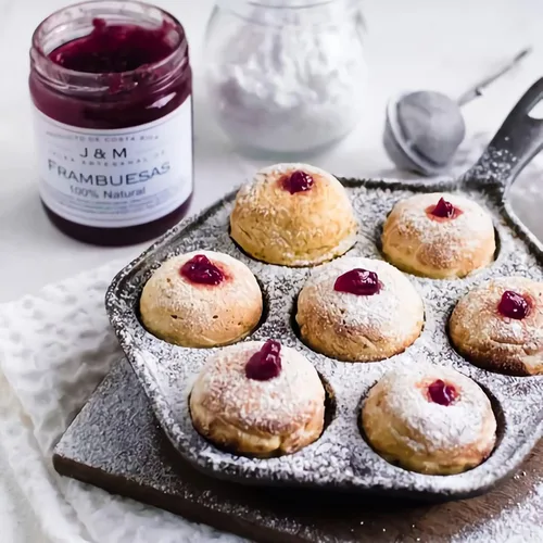 Vista 7 de WUWEOT Sartén antiadherente Aebleskiver, plancha Takoyaki de hierro fundido para hacer panqueques Munk, bolas de panqueques, poffertjes, puffs