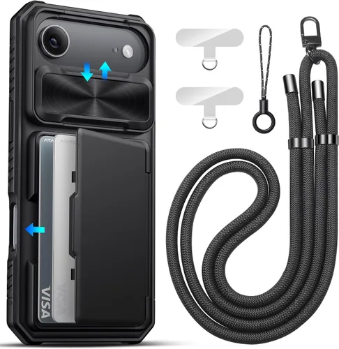Vista 27 de ATATOO Funda Cartera para iPhone Air, Portador de Tarjetas Integrado (3-5 Tarjetas) [Bloqueo RFID] y Cubierta Deslizante para Cámara, Protección