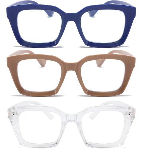 Vista 14 de DXYXYO Blue Light Blocking Reading Glasses for Women Oversized Computer Readers Retro Fashion Square