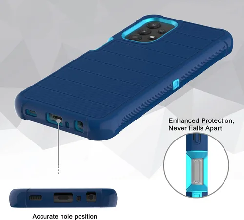 Vista 2 de Funda para Galaxy A32 5G con protector de pantalla de TPU suave, [serie de fundas], funda protectora de cuerpo completo resistente con clip