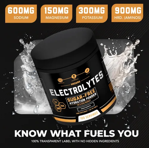 Vista 3 de MMA Nutrition HRDWRK Electrolytes Powder, Magnesium & Potassium Sugar-Free