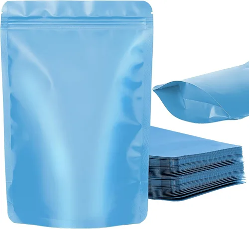 Vista 13 de Paquete de 100 bolsas resellables de pie, a prueba de olores, bolsas de papel de aluminio sellables para embalaje (negro, 3.5 x 5.1 pulgadas)