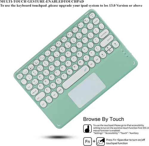 Vista 7 de Funda con teclado para iPad Air2 - Touchpad, magnético, Bluetooth desmontable, funda inteligente delgada para iPad 5ª/6ª generación de 9.7 pulgadas