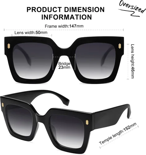Vista 22 de SOJOS Gafas de sol cuadradas vintage de gran tamaño para mujer, estilo retro, de lujo, grandes, UV400 SJ2194